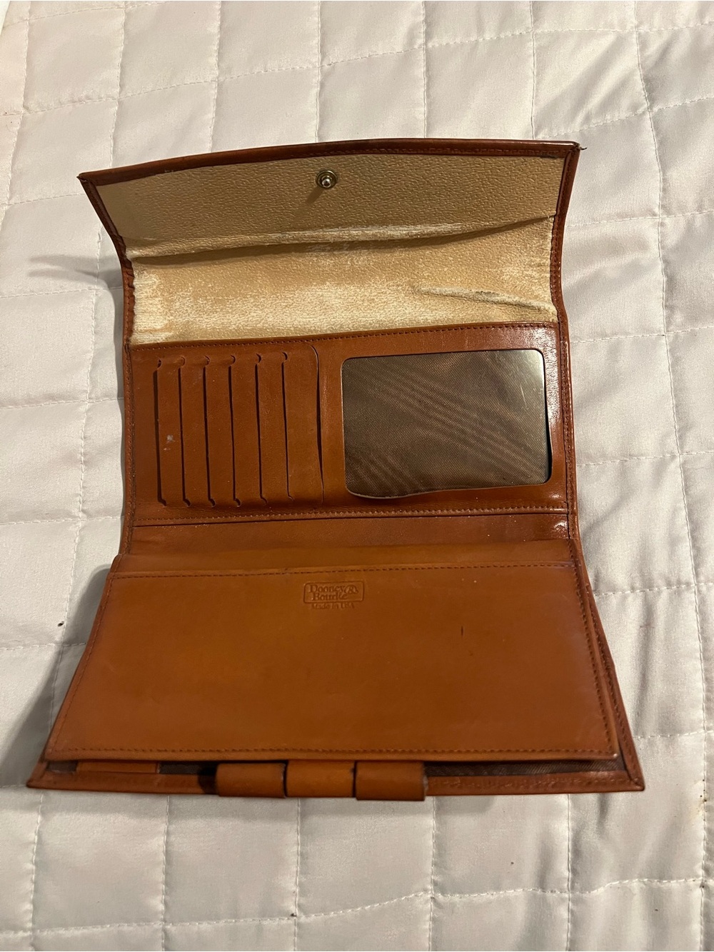 Dooney & Bourke Forest Green Leather Crossbody with Tan Trim - Picture 8 of 9